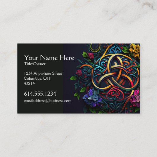 Kleurrijk Abstract Keltisch Ontwerp Iers Visitekaa Visitekaartje (Voorkant)