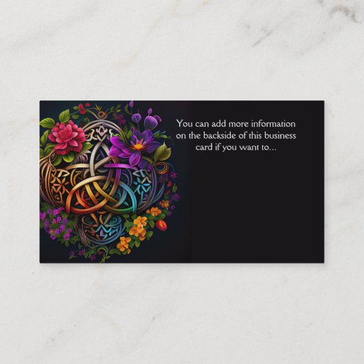 Kleurrijk Abstract Keltisch Ontwerp Iers Visitekaa Visitekaartje (Achterkant)