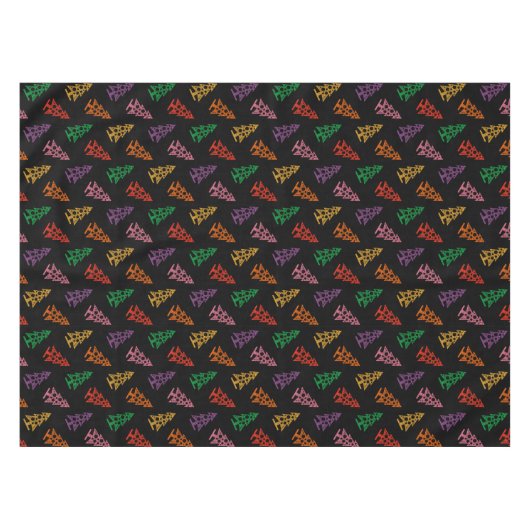 Kleurrijk Abstract kerstboompatroon Tafelkleed (Voorkant (Horizontaal))