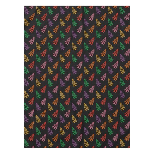 Kleurrijk Abstract kerstboompatroon Tafelkleed (Voorkant)