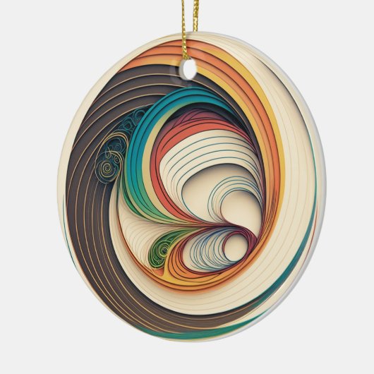 Kleurrijk Abstract kerstornament Keramisch Ornament (Links)