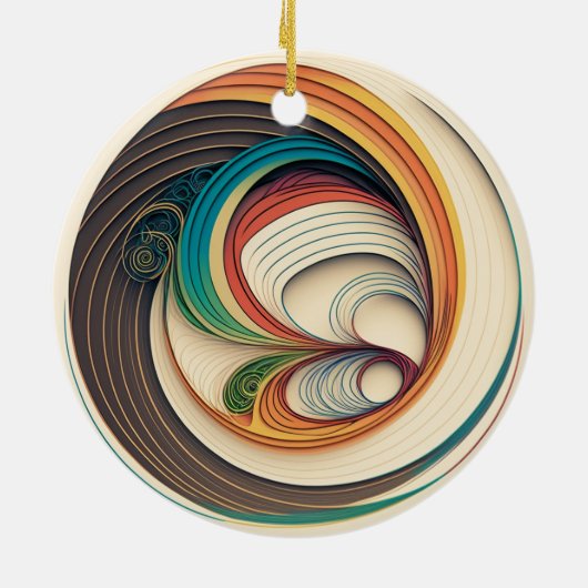 Kleurrijk Abstract kerstornament Keramisch Ornament (Achterkant)