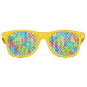 Kleurrijk Abstract kleurstofpatroon Retro Zonnebril (Voorkant)
