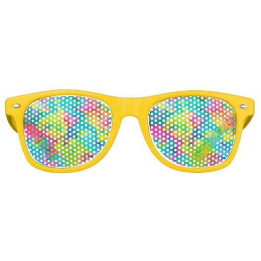 Kleurrijk Abstract kleurstofpatroon Retro Zonnebril (Voorkant)
