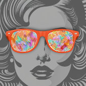 Kleurrijk Abstract kleurstofpatroon Retro Zonnebril