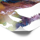 Kleurrijk abstract koe silhouet foto afdruk (Hoek)