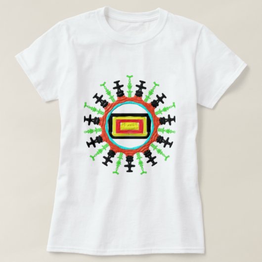 kleurrijk abstract , koel , uniek cirkelpatroon t-shirt (Design voorkant)