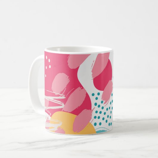 Kleurrijk Abstract Koffiemok (Voorkant links)