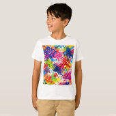 kleurrijk abstract krabbelkunst T-shirt (Voorkant volledig)