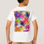 kleurrijk abstract krabbelkunst T-shirt (Achterkant)