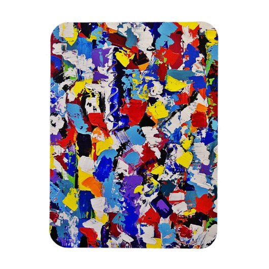 Kleurrijk abstract kunst schilderij ontwerp magneet (Verticaal)