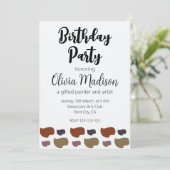 Kleurrijk Abstract Kunstenaar Verjaardagsfeest Kaart (Staand voorkant)