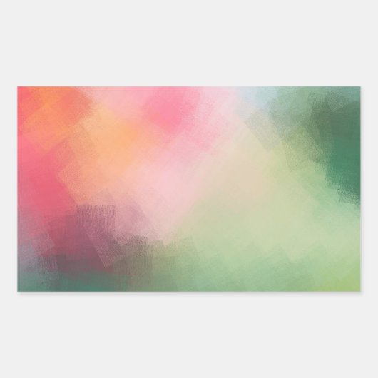 Kleurrijk Abstract kunstlicht Roze rood-blauw blan Rechthoekige Sticker (Voorkant)