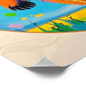 Kleurrijk abstract kunstontwerp met dieren poster (Hoek)
