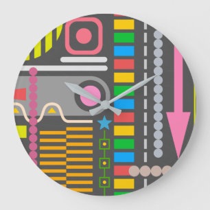 Kleurrijk Abstract Kunstpatroon Grote Klok