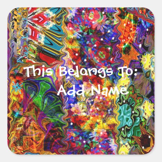 Kleurrijk Abstract kunstpatroon Vierkante Sticker (Voorkant)