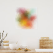 Kleurrijk Abstract Kunstrood Geel Blauw Paars Poster (Keuken)