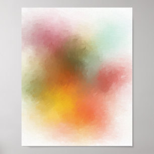 Kleurrijk Abstract Kunstrood Geel Paars Groen Poster