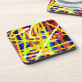 Kleurrijk Abstract kunstwerk Bier Onderzetter (Linkerzijde)