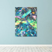 Kleurrijk Abstract kunstwerk op uitgerekt canvas Afdruk (Insitu (Houten vloer))