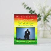 Kleurrijk Abstract landschap - Briefkaart met opsl (Staand voorkant)