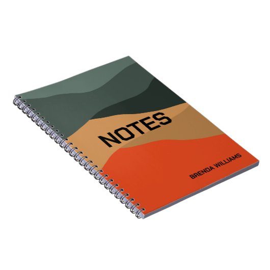 Kleurrijk abstract landschap notitieboek (Rechterzijde)