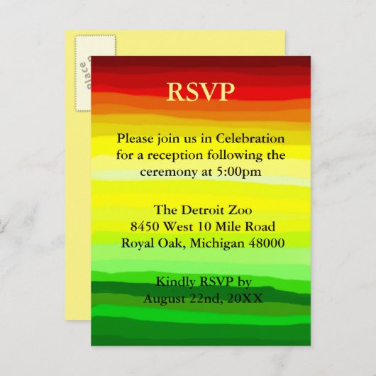 Kleurrijk Abstract landschap - RSVP-Briefkaart Uitnodiging Briefkaart (Voorkant / Achterkant)