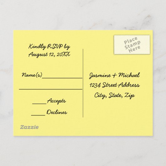 Kleurrijk Abstract landschap - RSVP-Briefkaart Uitnodiging Briefkaart (Achterkant)