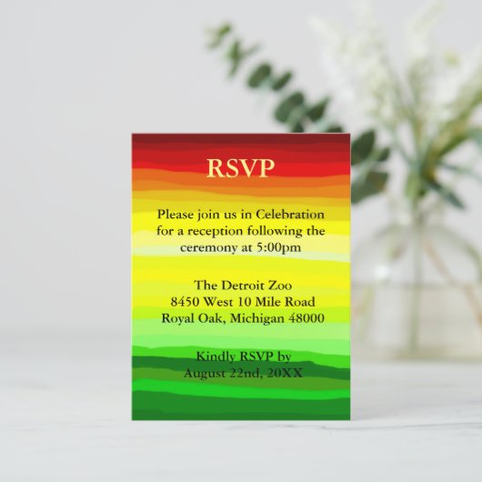 Kleurrijk Abstract landschap - RSVP-Briefkaart Uitnodiging Briefkaart (Staand voorkant)