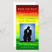 Kleurrijk Abstract landschap - Save the Date (Voorkant / Achterkant)