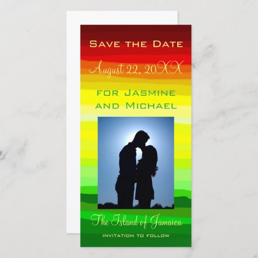 Kleurrijk Abstract landschap - Save the Date (Voorkant / Achterkant)