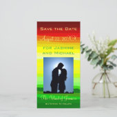 Kleurrijk Abstract landschap - Save the Date (Staand voorkant)