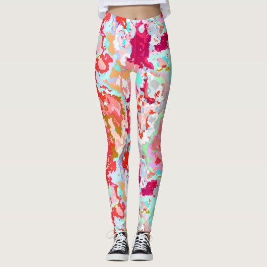 Kleurrijk Abstract Leggings (Voorkant)