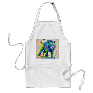 Kleurrijk abstract Lion dierenartsontwerp Standaard Schort