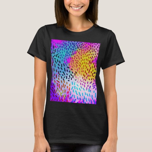 Kleurrijk Abstract Luipaard Silhouet T-Shirt (Voorkant)