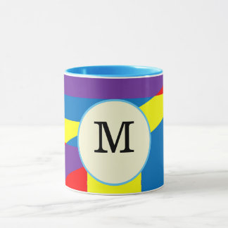 Kleurrijk Abstract M Monogram Labelontwerp Mok