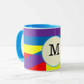Kleurrijk Abstract M Monogram Labelontwerp Mok (Voorkant links)