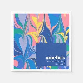 Kleurrijk Abstract Marmeren Blauw Aangepast Vrijge Servet