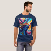 Kleurrijk Abstract marmeren ontwerp T-shirt (Voorkant volledig)