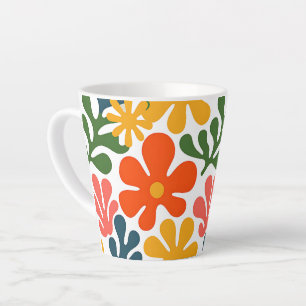 Kleurrijk Abstract Matisse Bloemstuk Retro Kunst Latte Mok