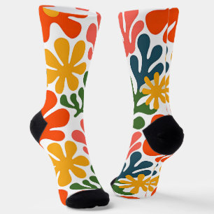 Kleurrijk Abstract Matisse Bloemstuk Retro Kunst Sokken