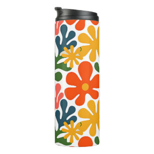 Kleurrijk Abstract Matisse Bloemstuk Retro Kunst Thermosbeker