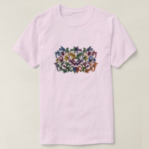 Kleurrijk Abstract Mensenpatroon T-shirt Modern