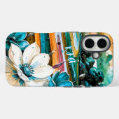 Kleurrijk Abstract met initials Case-Mate iPhone Case (Achterkant (horizontaal))