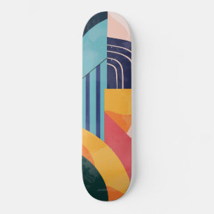 Kleurrijk abstract met lijnpatronen persoonlijk skateboard