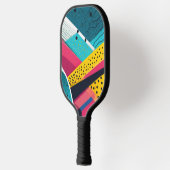 Kleurrijk abstract met stippen pickleball paddle (Links)