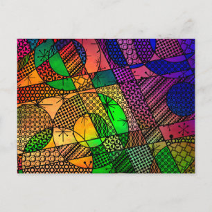 Kleurrijk Abstract met texturen en patronen Briefkaart