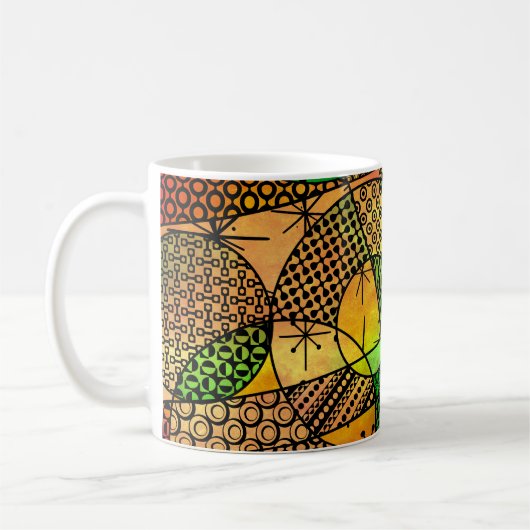 Kleurrijk Abstract met texturen en patronen Koffiemok (Links)