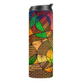 Kleurrijk Abstract met texturen en patronen Thermosbeker (Gedraaid links)