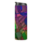 Kleurrijk Abstract met texturen en patronen Thermosbeker (Geroteerd rechts)